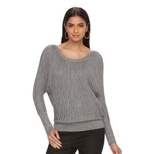 Jennifer Lopez Metallic Detail Dolman Sweater